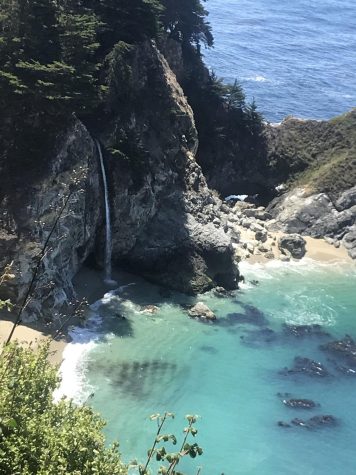 Springing into break: A tumbling waterfall just by the coast of Big Sur, close to Cambria,  perfect for a spring break road trip!