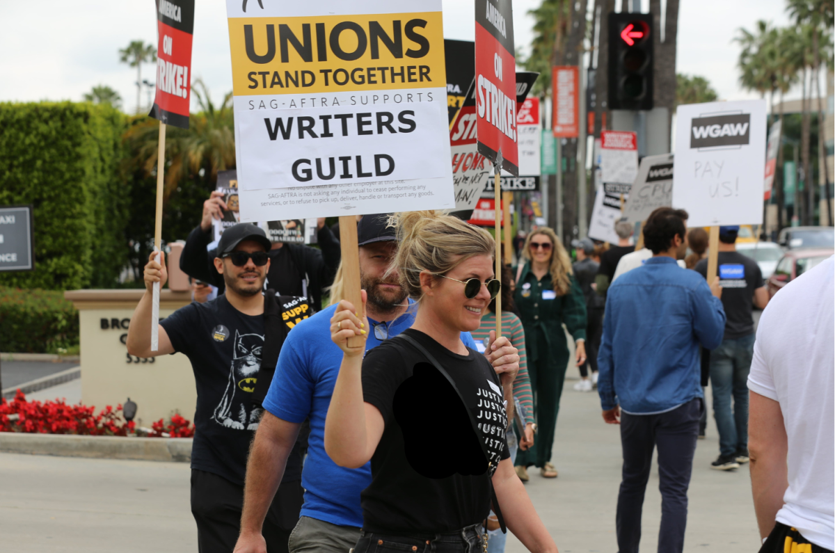 Showing Support: SAG-AFTRA members striking in Hollywood to stand with the WGA. (Courtesy of Genie Music/Pexels)