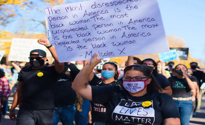 Standing up: Similar to the Ebony alert in California, protesters in Minnesota advocate to create their own task force for Black and missing individuals, addressing historical underrepresentation. (Photo by Fibonacci Blue)