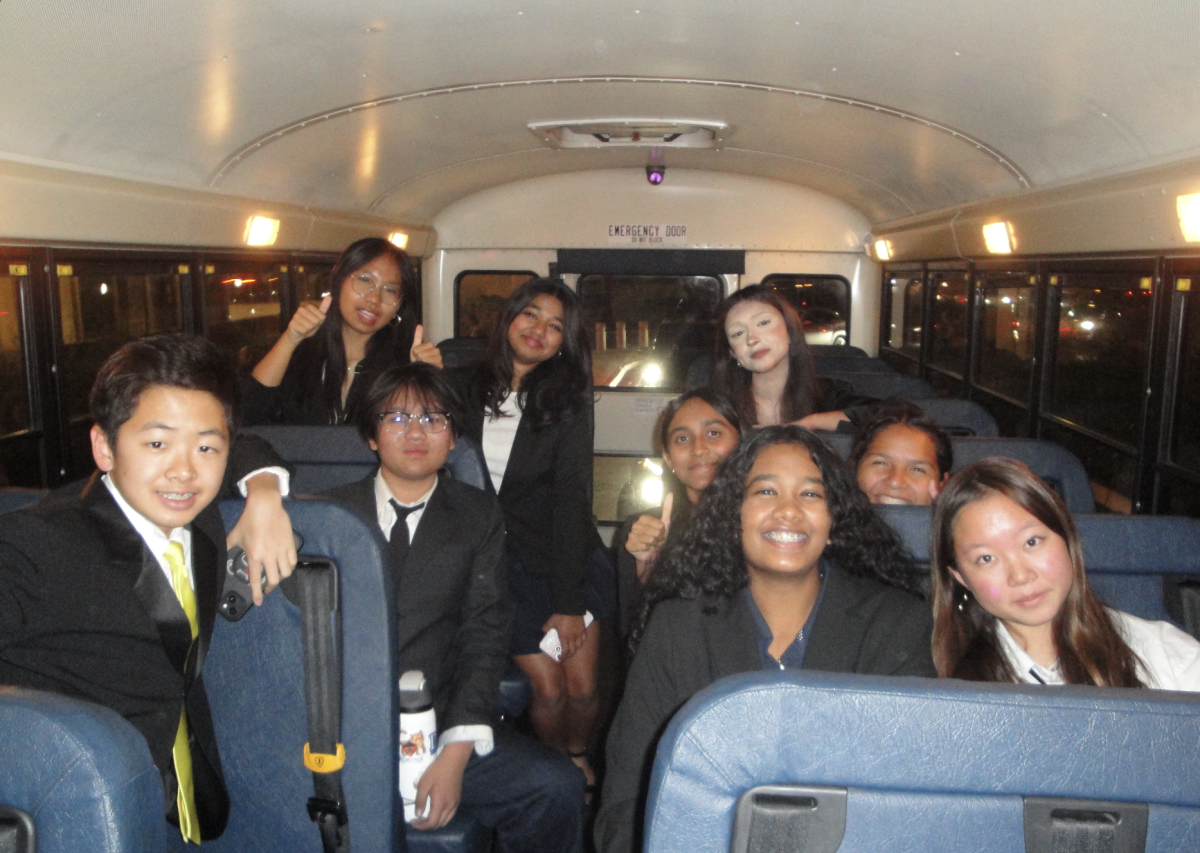 Establishing Justice: The mock trial team rides home after winning the verdict of their second round.
