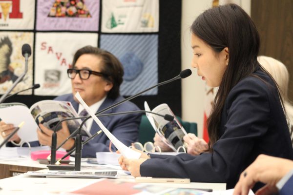 THE STUDENTS' VOICE: AUHSD Student Board Representative Erin Baek presents the student report at the March 6 board meeting.