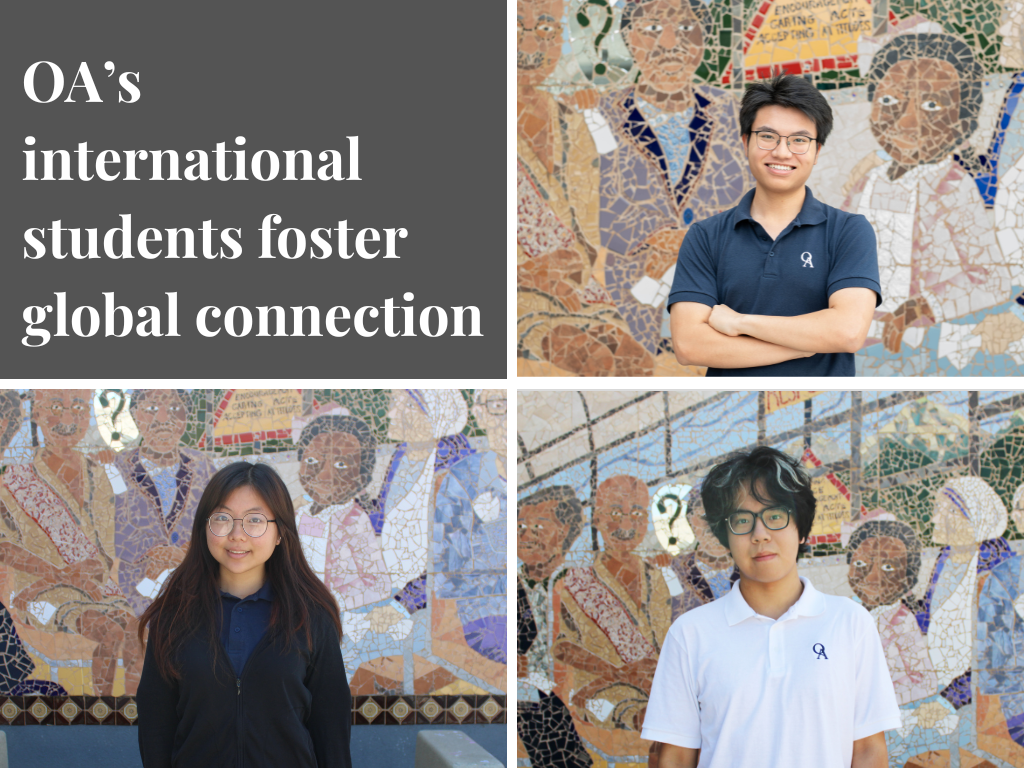 OXFORD GOES GLOBAL: International exchange students Esther Li, Leo Zhang, and Tony Hoang cross cultures and build connection. 