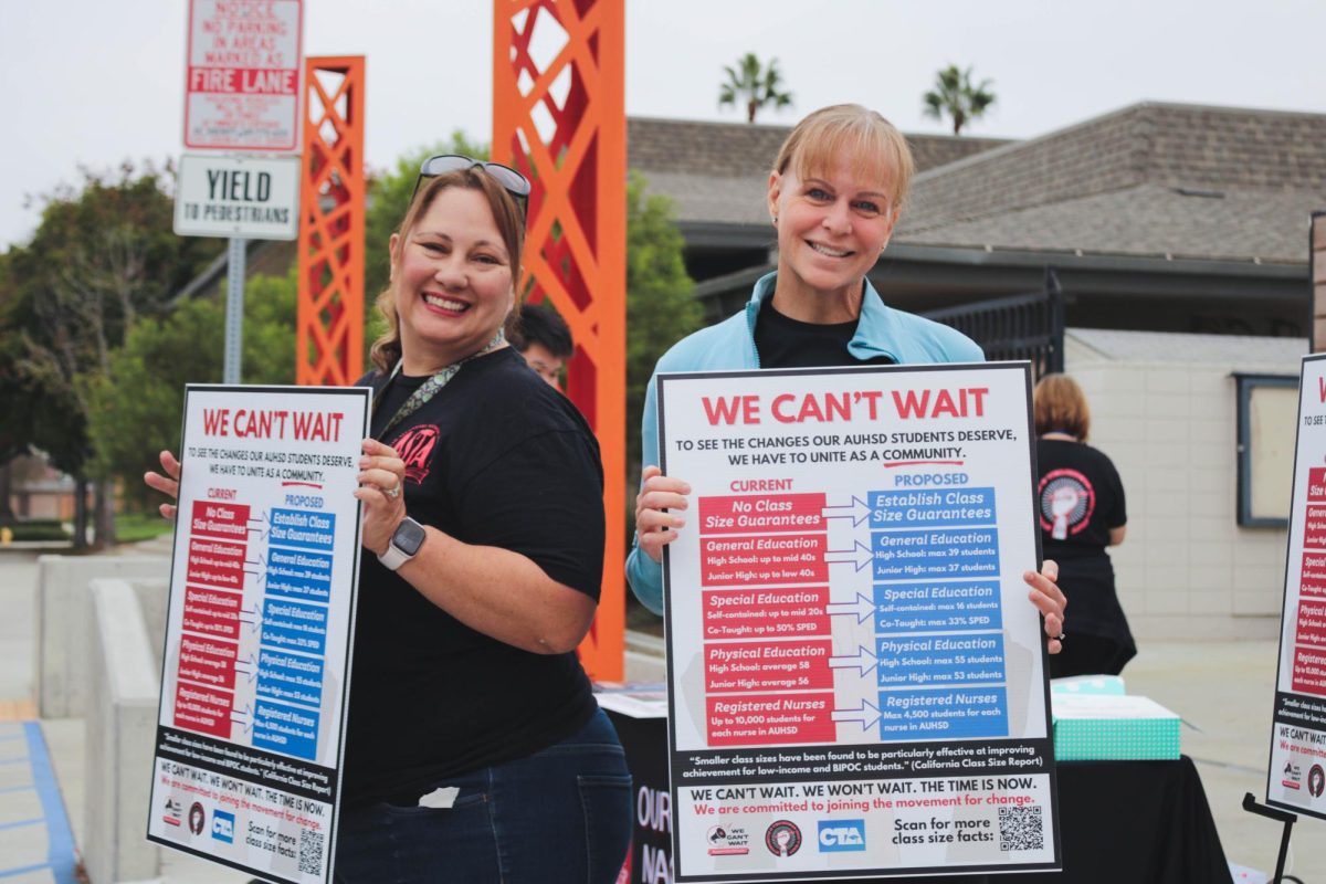 STANDING UP FOR STUDENTS: Oxford teachers and ASTA union members Michele Doherty and Danielle Heath were part of the morning walk-in, supporting the We Can't Wait Campaign for school funding.
