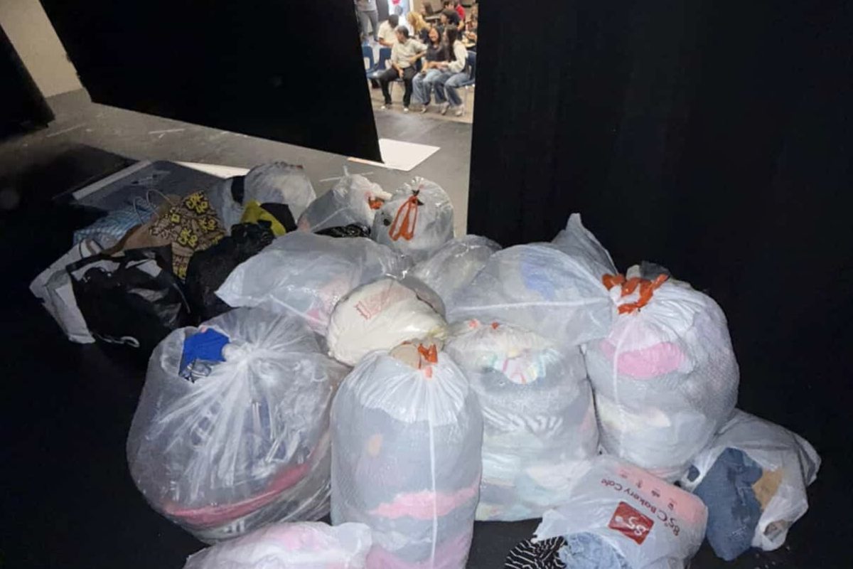 SUCCESSFUL DRIVE: OA Red Cross compiles donations into bags to deliver to OC Rescue Mission. (Photo courtesy of OA Red Cross)