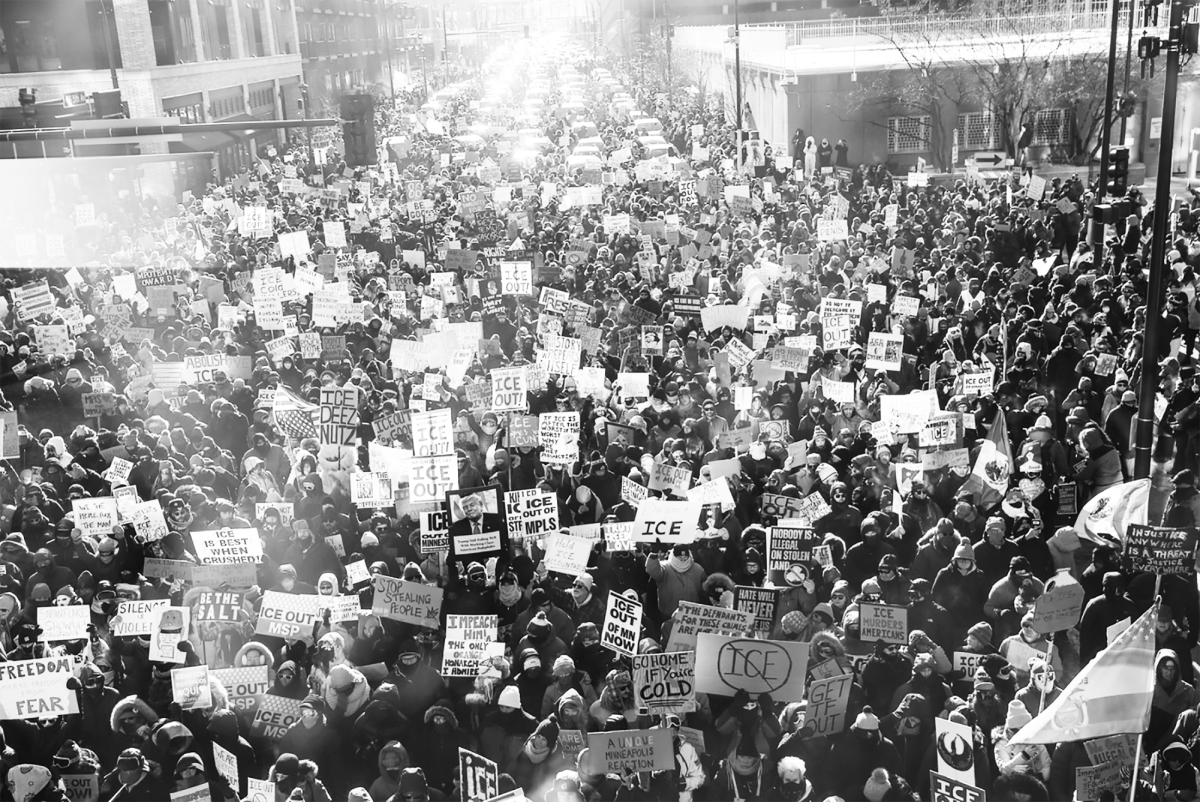 CITIZENS UNITE: Thousands of protestors take to Minneapolis streets to demand for ICE withdrawal. (Photo by Lorie Shall, Flickr Creative Commons)