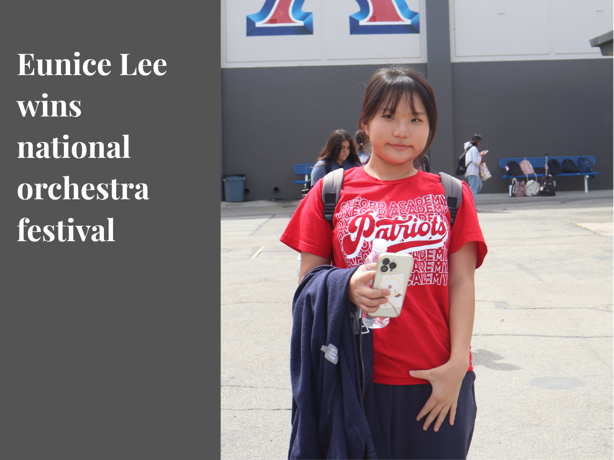 PRIZED PLAYING: Eunice Lee, a violin player of over eight years won the grand prize at the National Orchestra Festival along with the Pacific Symphony Youth Ensemble.